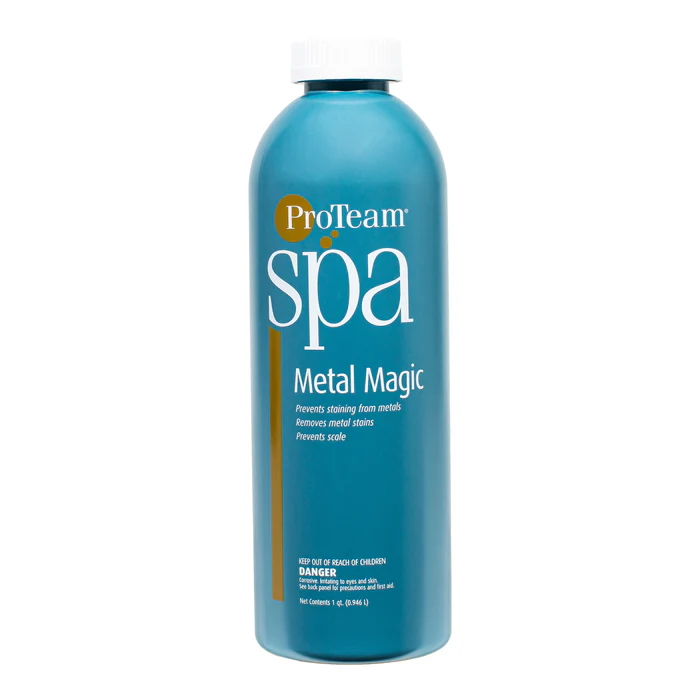 bottle of ProTeam Spa Metal Magic 